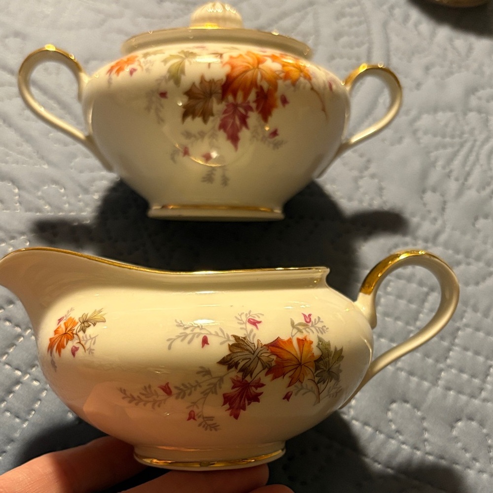 Chalfonte Porzelan Bavaria Germany Indian Summer Cream and Sugar